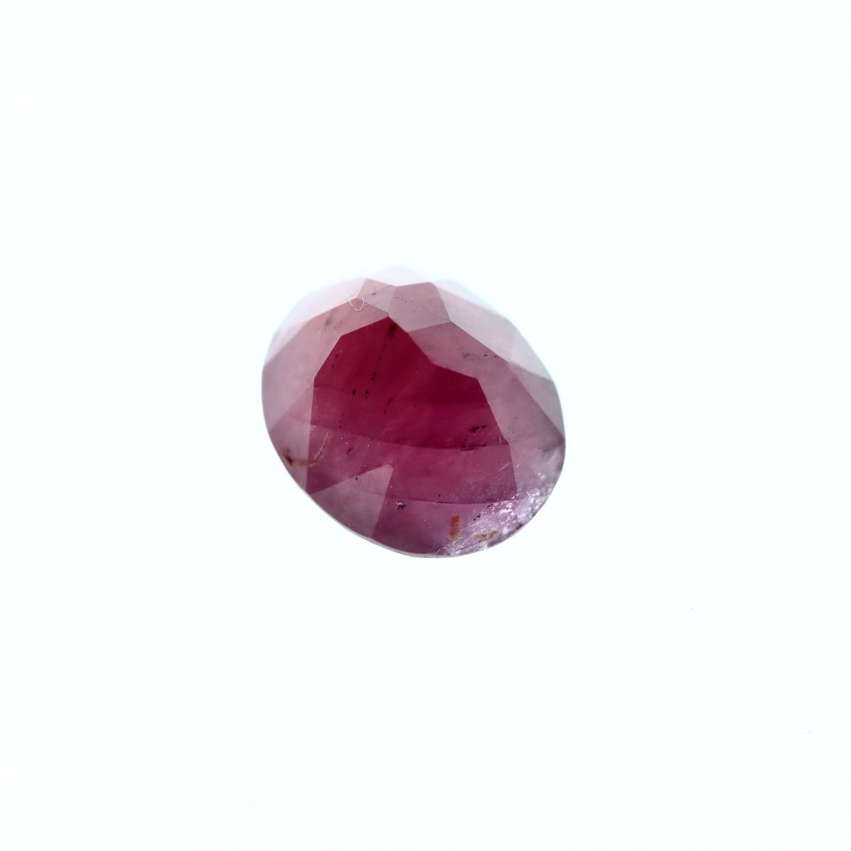 Oval Diamond Pinkish Red Ruby 2.56ct