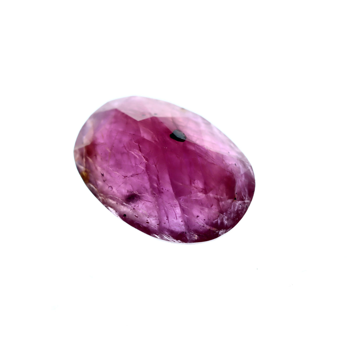 Oval Diamond Pinkish Red Ruby 3.92ct