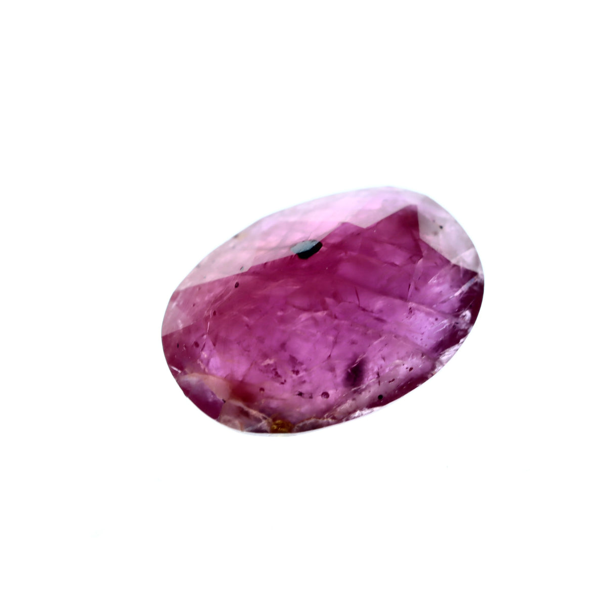 Oval Diamond Pinkish Red Ruby 3.92ct