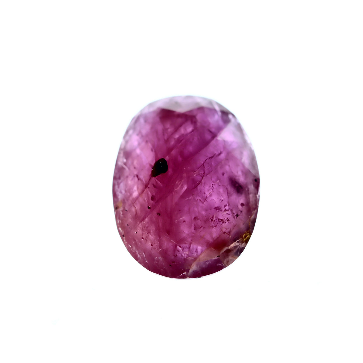 Oval Diamond Pinkish Red Ruby 3.92ct